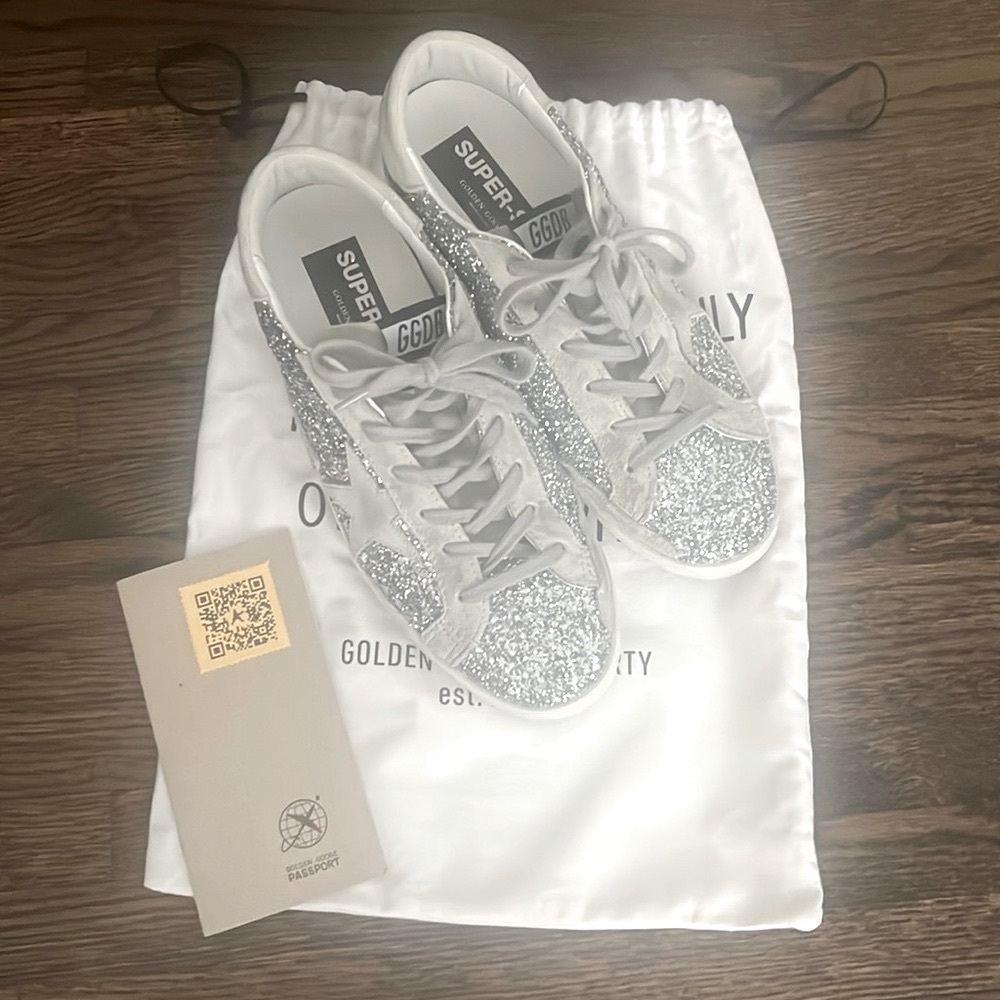 Golden Goose Super Star Silver Glitter